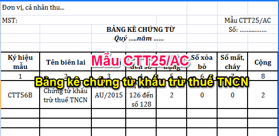 Tự in chứng từ khấu trừ thuế thu nhập cá nhân