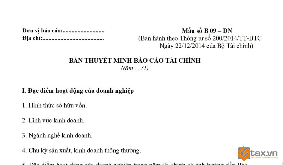 Hướng dẫn lập báo cáo tài chính đúng chuẩn: Quy trình – Mẫu – Lưu ý quan trọng 3 Thuyết minh báo cáo tài chính
