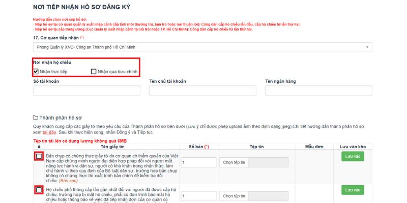 Dịch vụ làm hộ chiếu 14 chon noi tiep nhan ho chieu