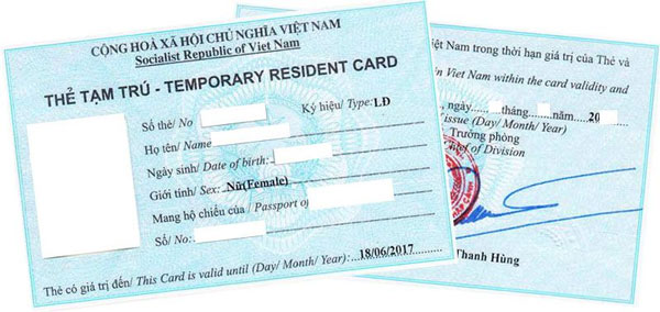 Dịch vụ làm thẻ tạm trú Dịch vụ làm thẻ tạm trú