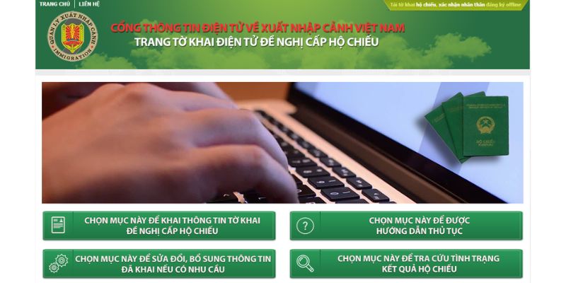 Dịch vụ làm hộ chiếu 15 tuy cap vao trang dang ky cap ho chieu